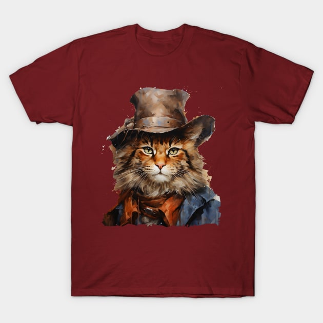 Ginger Cat Cowboy T-Shirt by ArtisticCorner